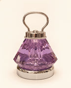 2658-L purple faceted K9 crystal night lamp on a warm ivory background