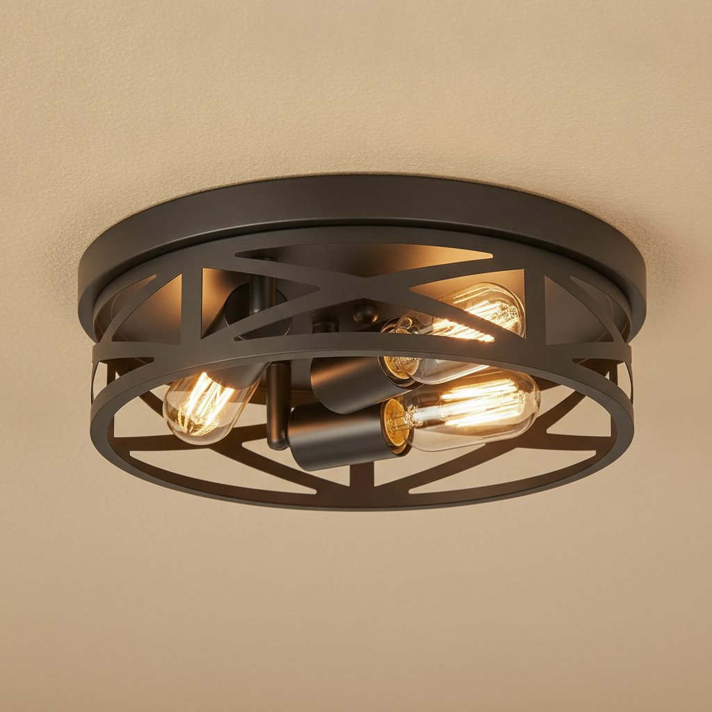 3-light farmhouse flush mount ceiling light E26
