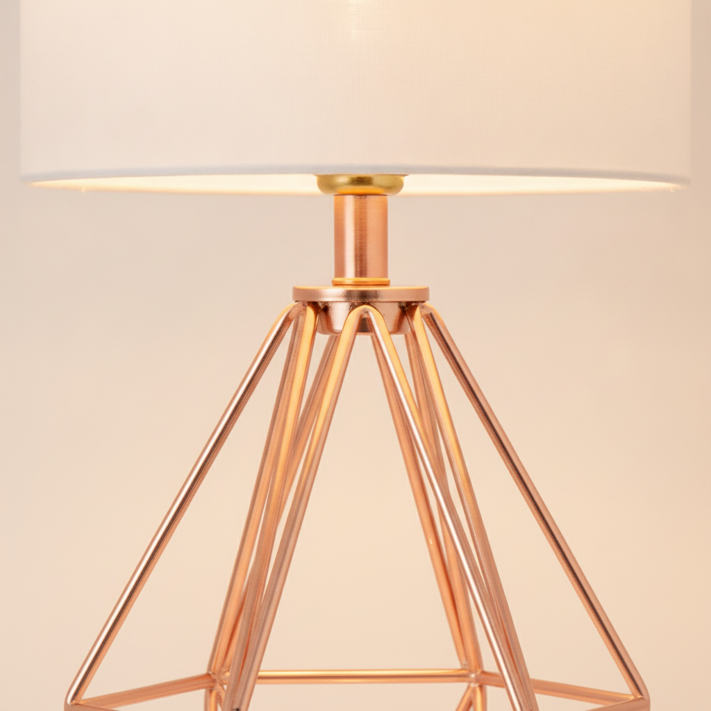 1-light Rose Gold tabble lamp E26