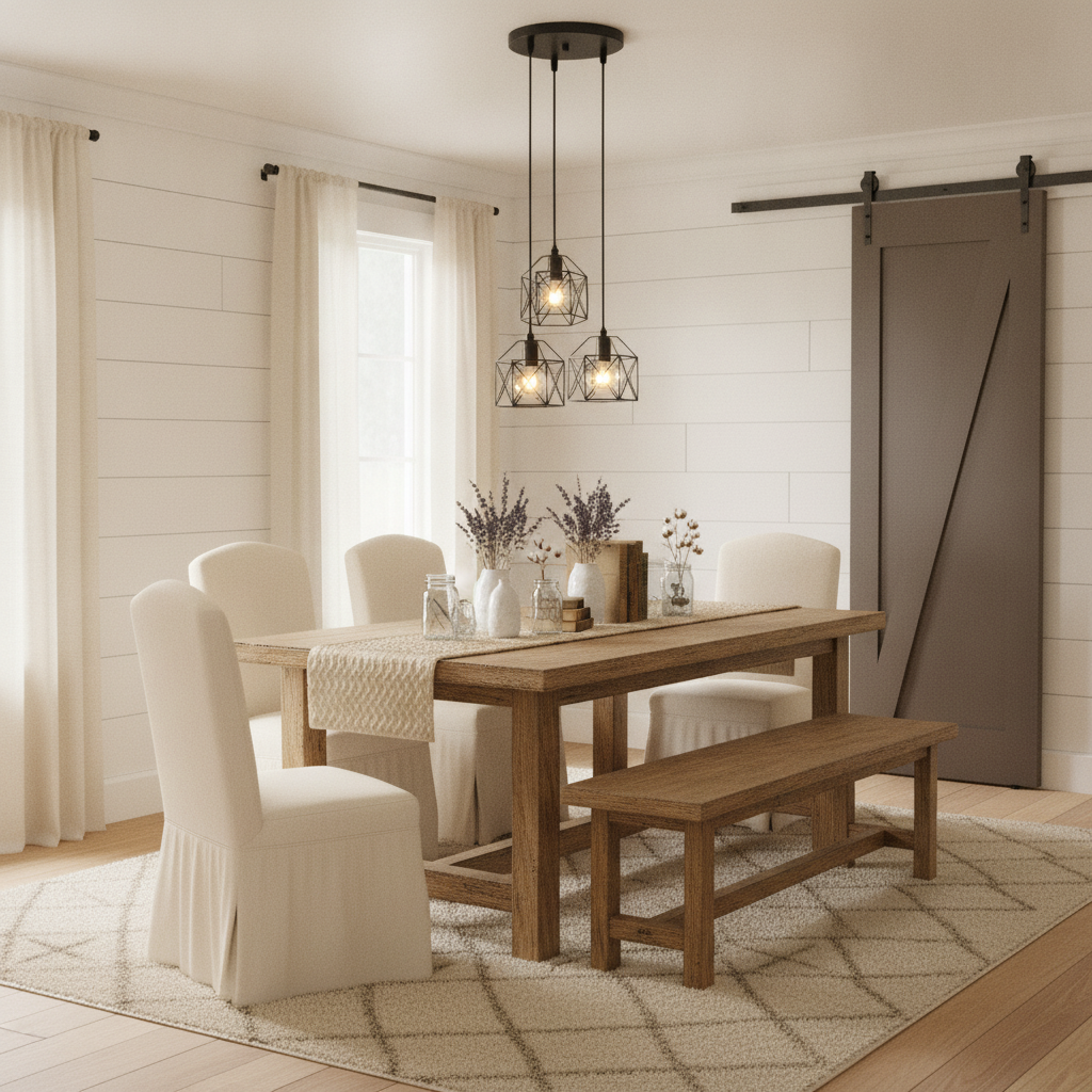3-light black metal cage pendant light E26 kitchen island
