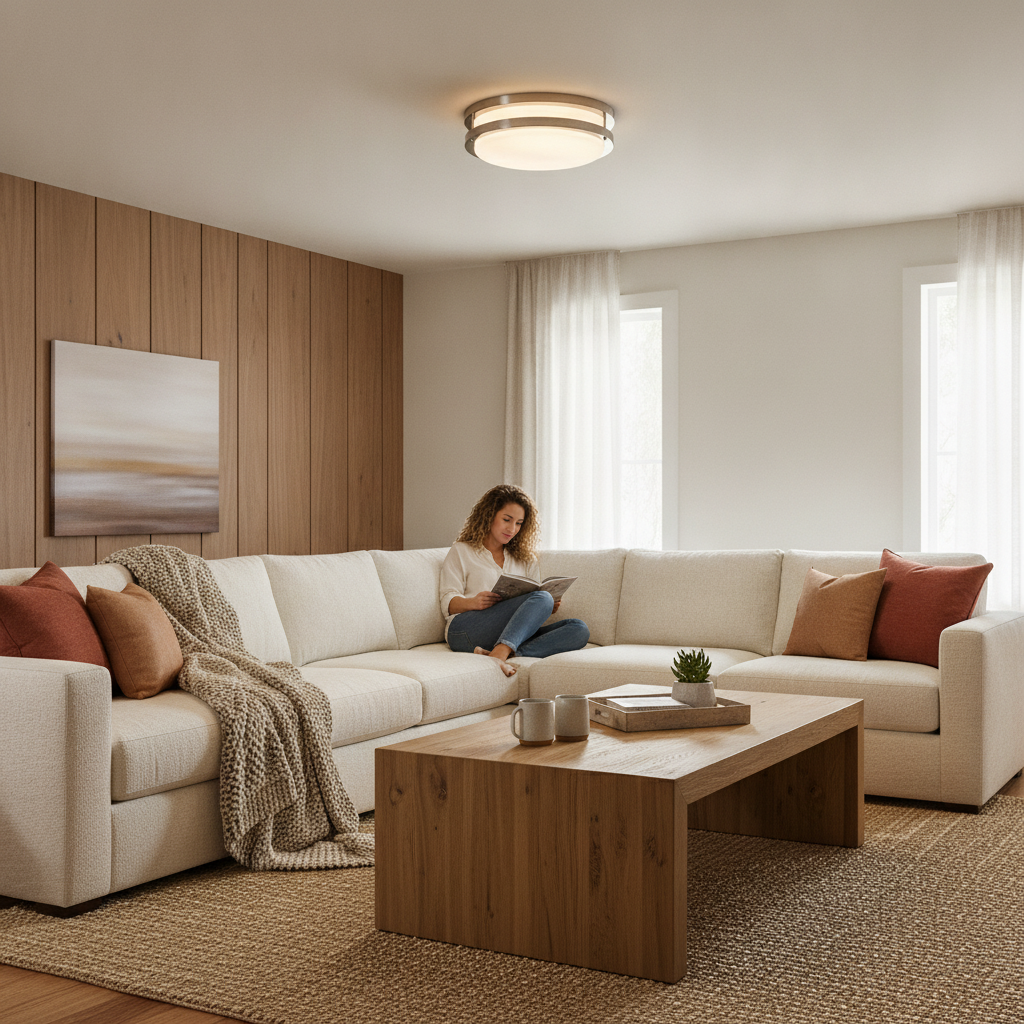 1-light brushed nickle enclosed plastic shade LED