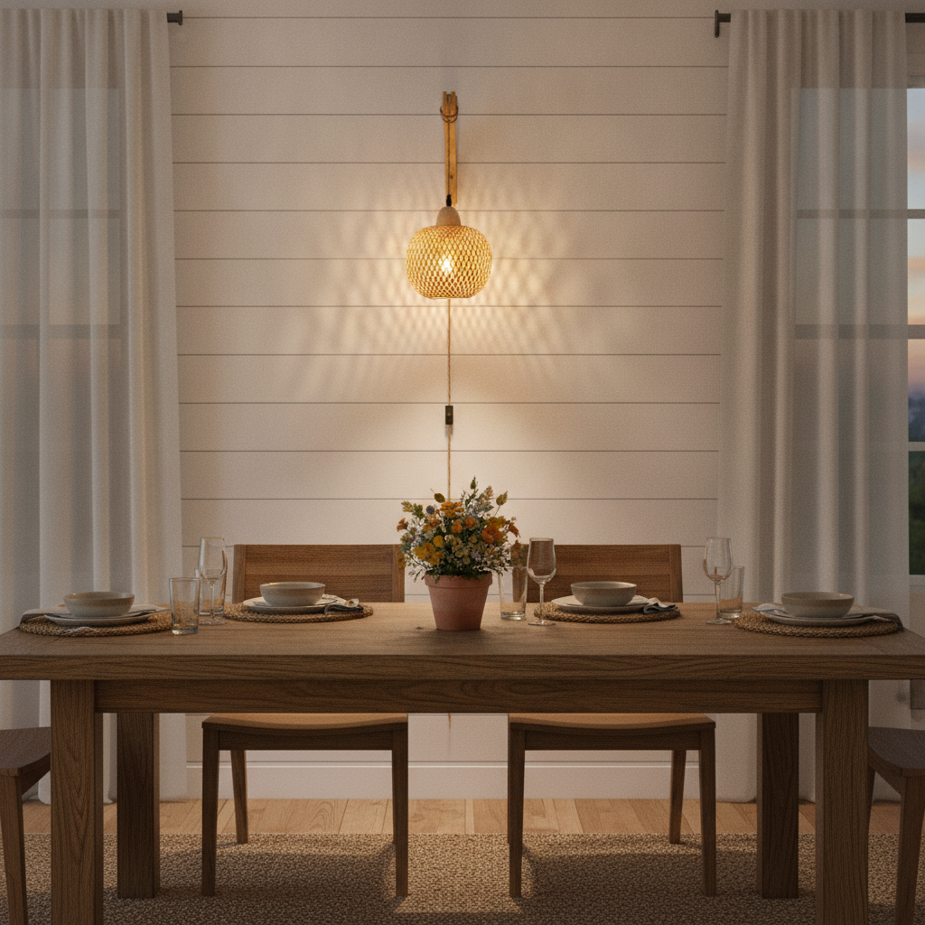 1-light natural bamboo  E26