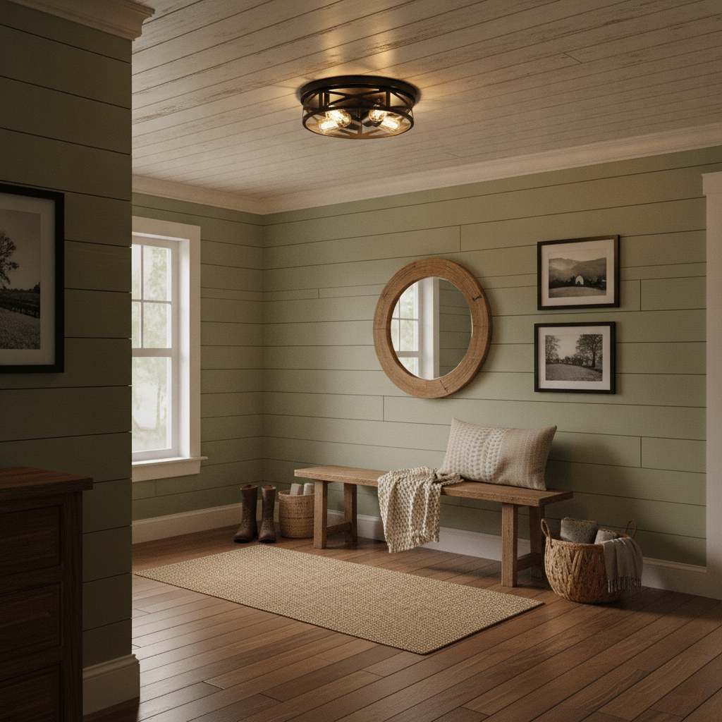 3-light farmhouse flush mount ceiling light E26