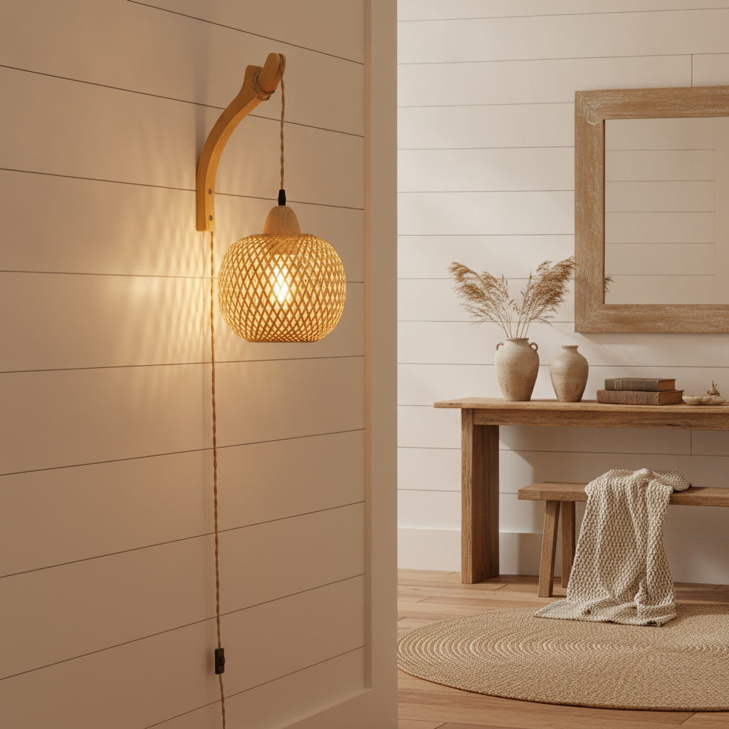 1-light natural bamboo  E26