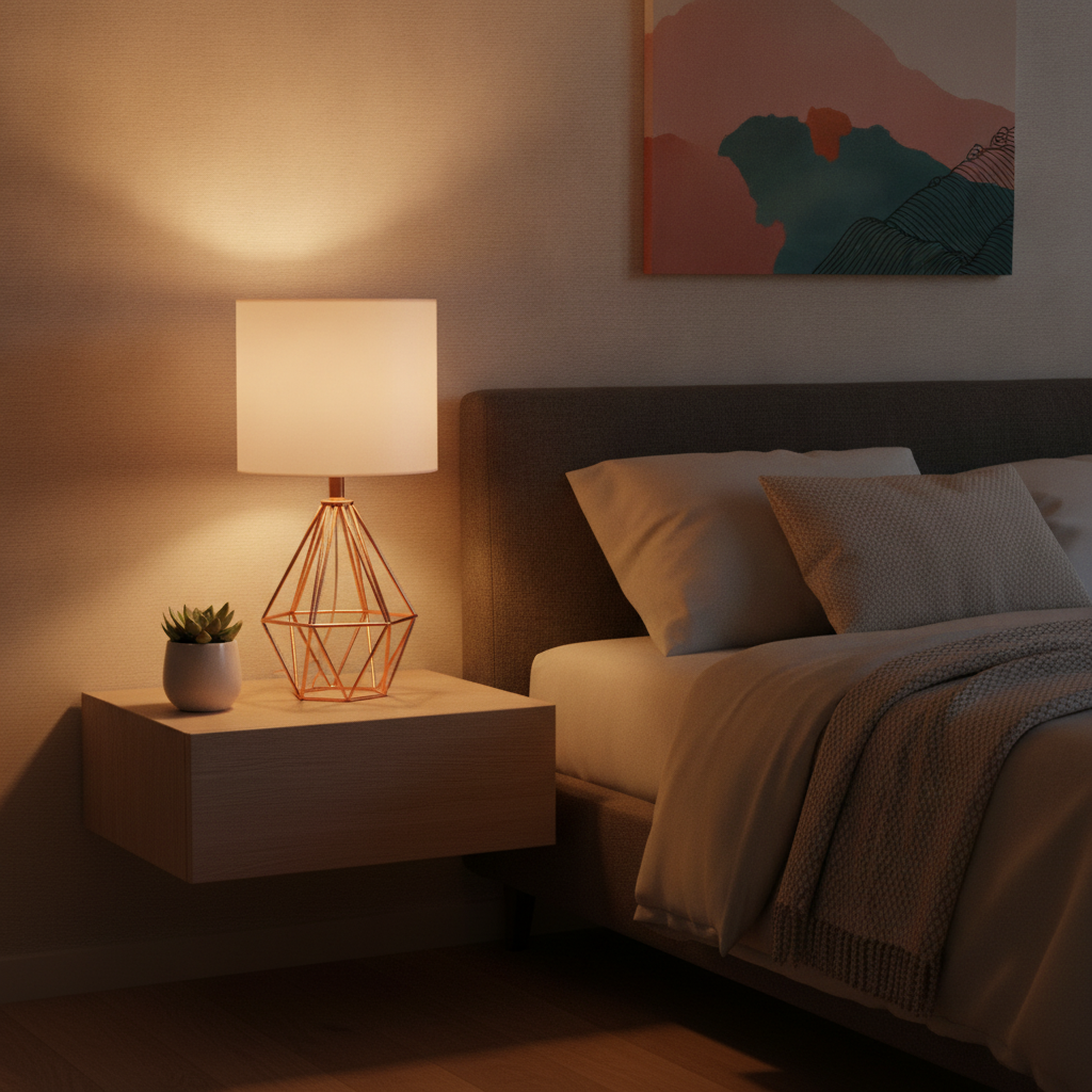 1-light Rose Gold tabble lamp E26