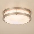 1-light brushed nickle enclosed plastic shade LED