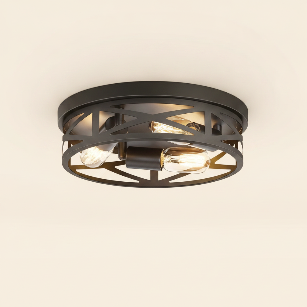 3-light farmhouse flush mount ceiling light E26