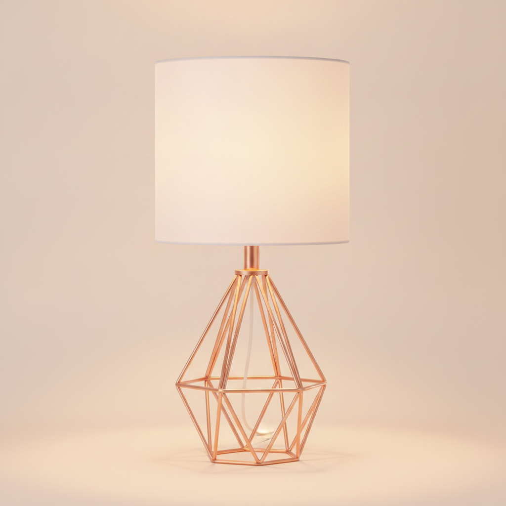 1-light Rose Gold tabble lamp E26