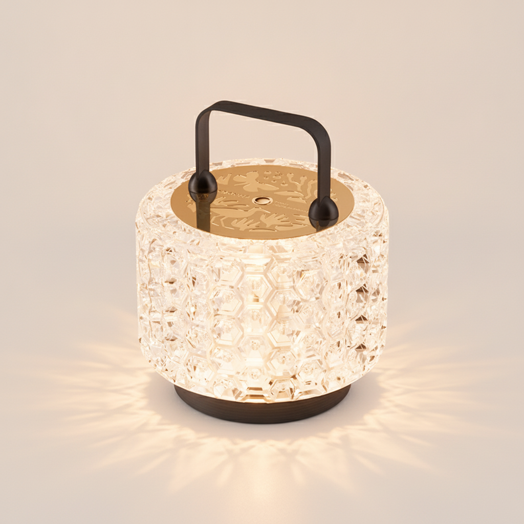 Monet Garden portable accent lamp on a warm cream background