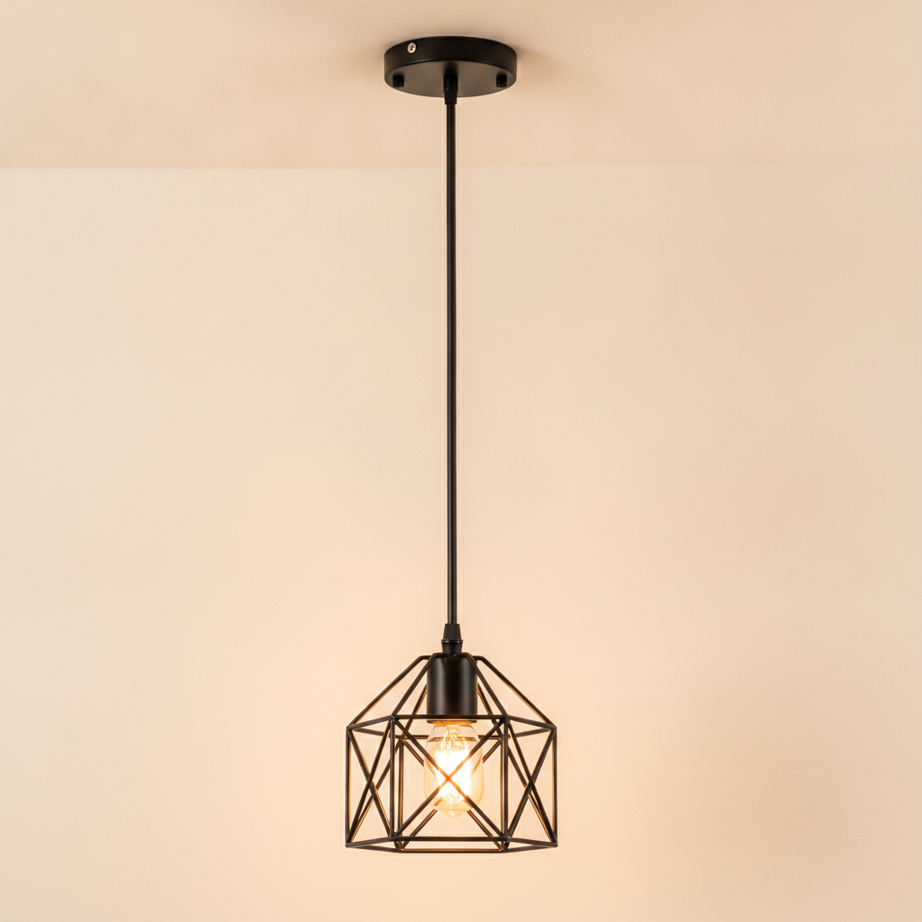 1-light Black pendant E26