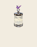 2679 Butterfly Crystal Night Lamp in Purple on a warm ivory background