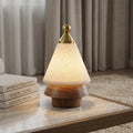 Nordic Pine Minimalist Ambient Lamp | Cordless Solid Wood & Brass Touch Light
