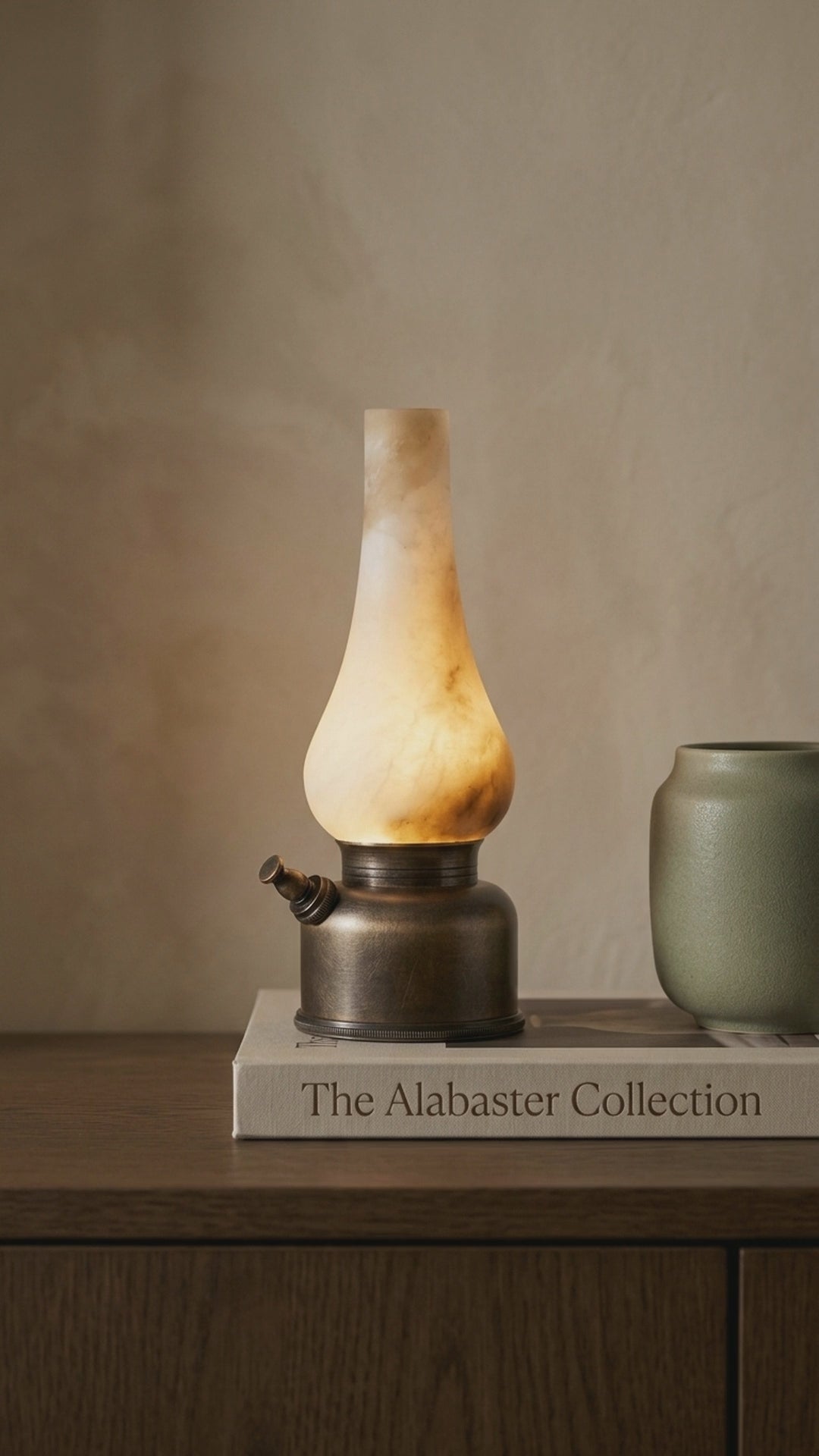 KYOEON Luminous Alabaster Accent Lamp - 18s Luxury Ambient Video