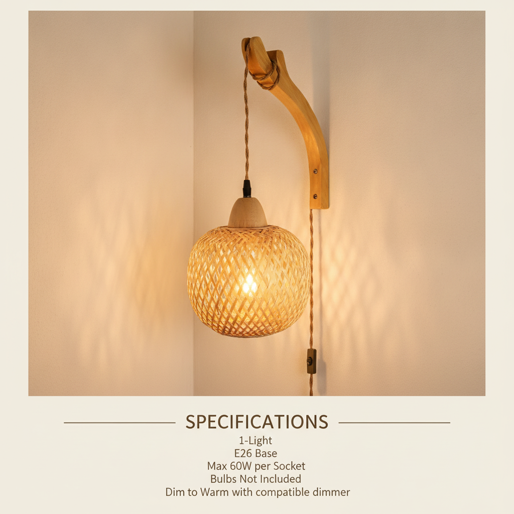 1-light natural bamboo  E26
