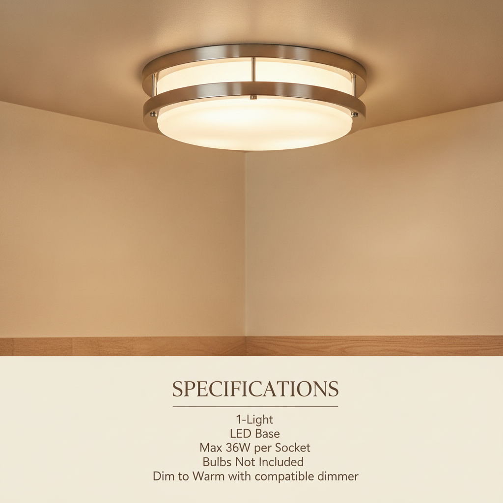 1-light brushed nickle enclosed plastic shade LED
