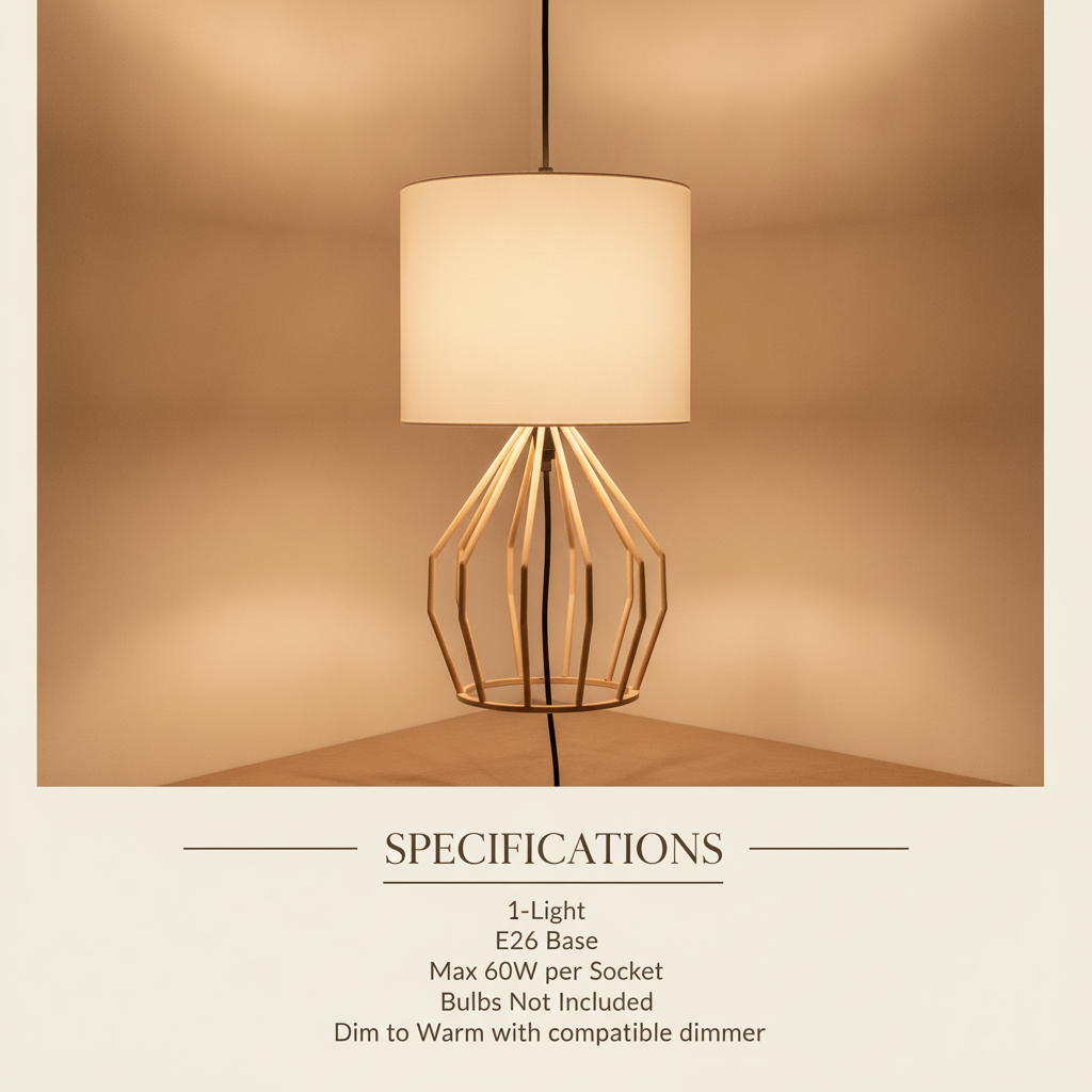 1-light Gold Fabric E26