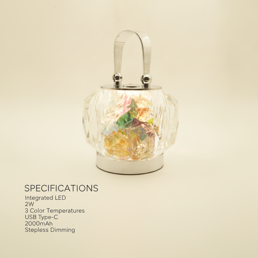 Nivin lantern specifications: integrated LED 2W 3 color temperatures USB Type-C 2000mAh stepless dimming